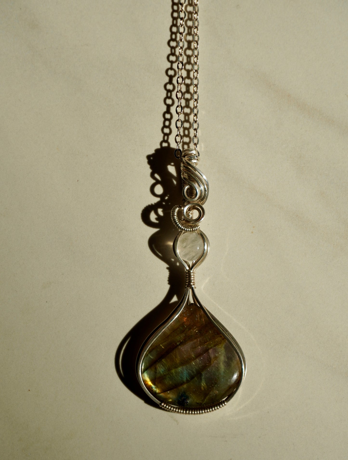 Labradorite & Moonstone Pendant