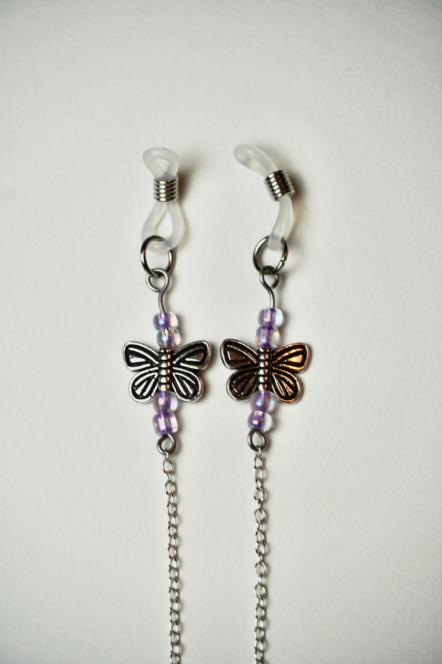 Purple Butterfly Eye Glass Bead Chains