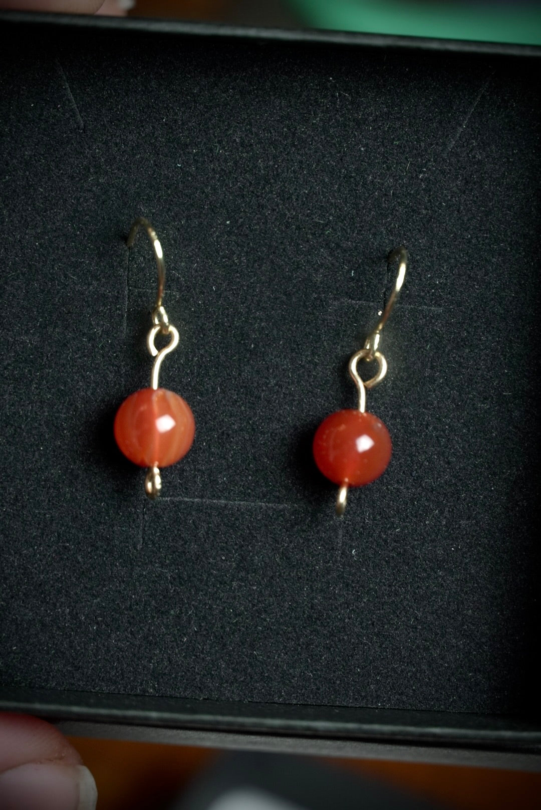 Gold Filled Carnelian Earrings