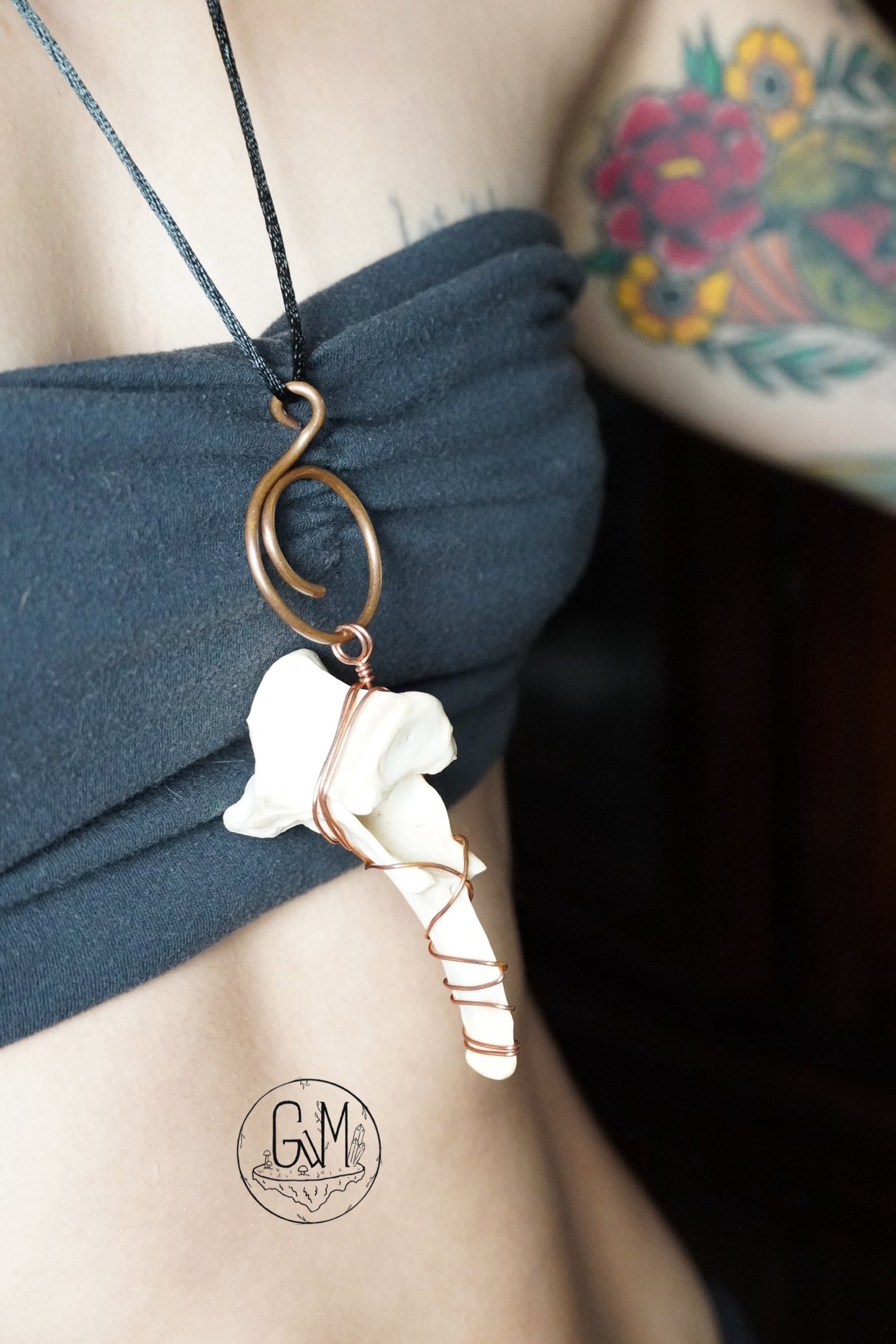 Deer Vertebrae Copper Pendant