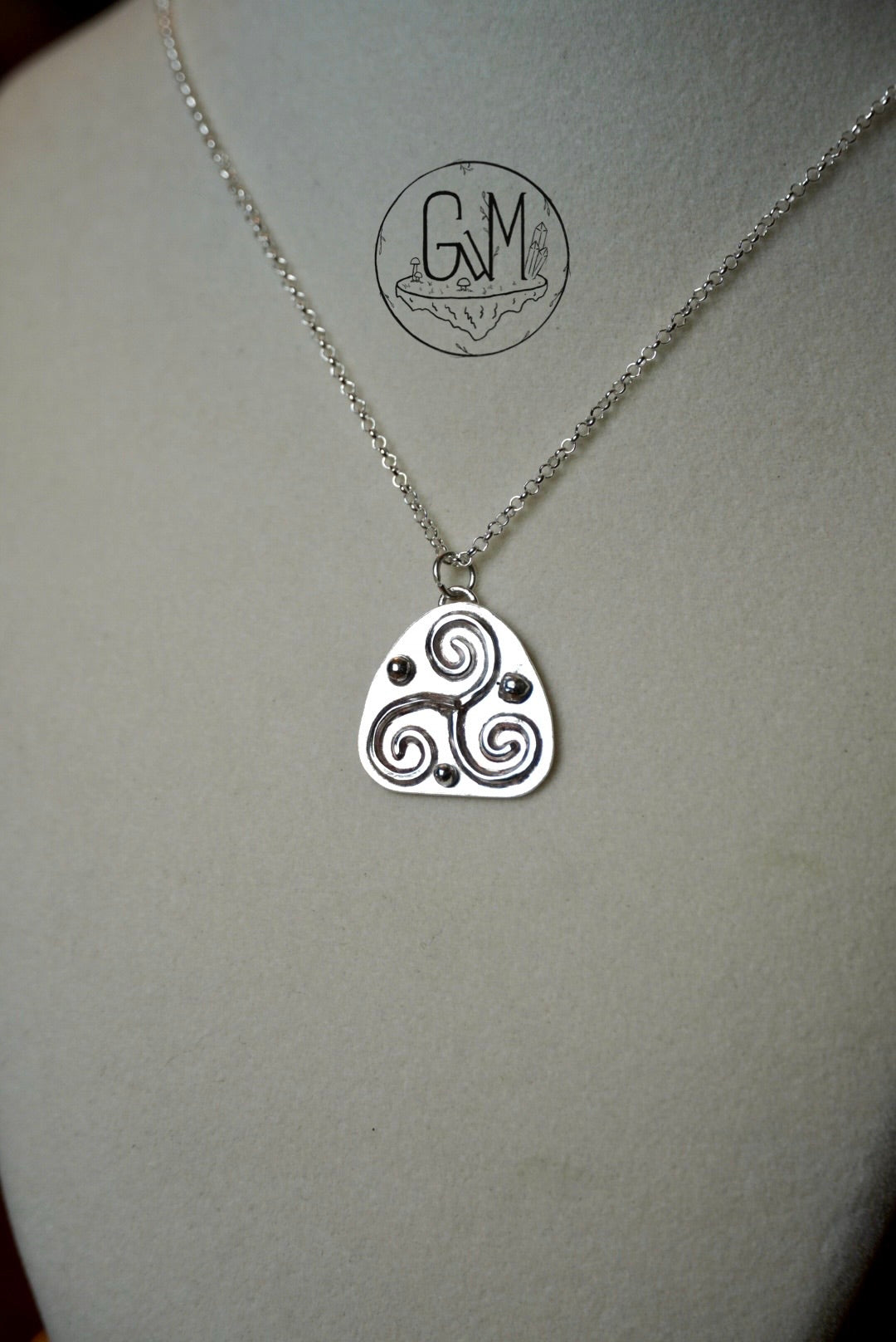 Triskelion Sterling Silver Necklace