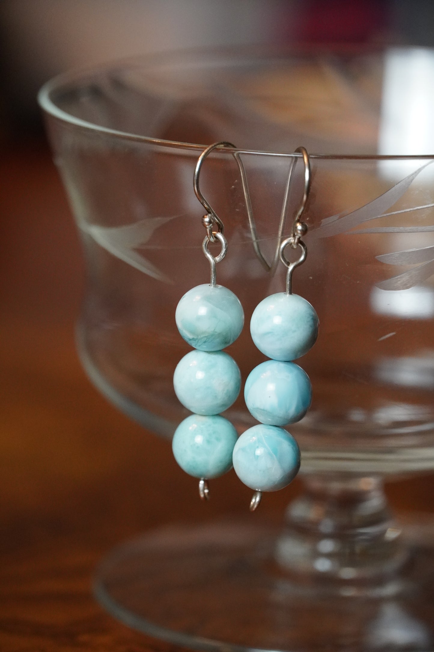 Sterling Silver Larimar Earrings