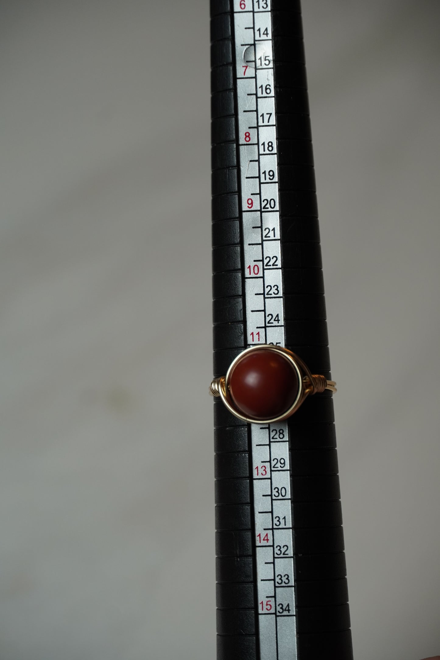 Gold Red Jasper Ring: Size 12