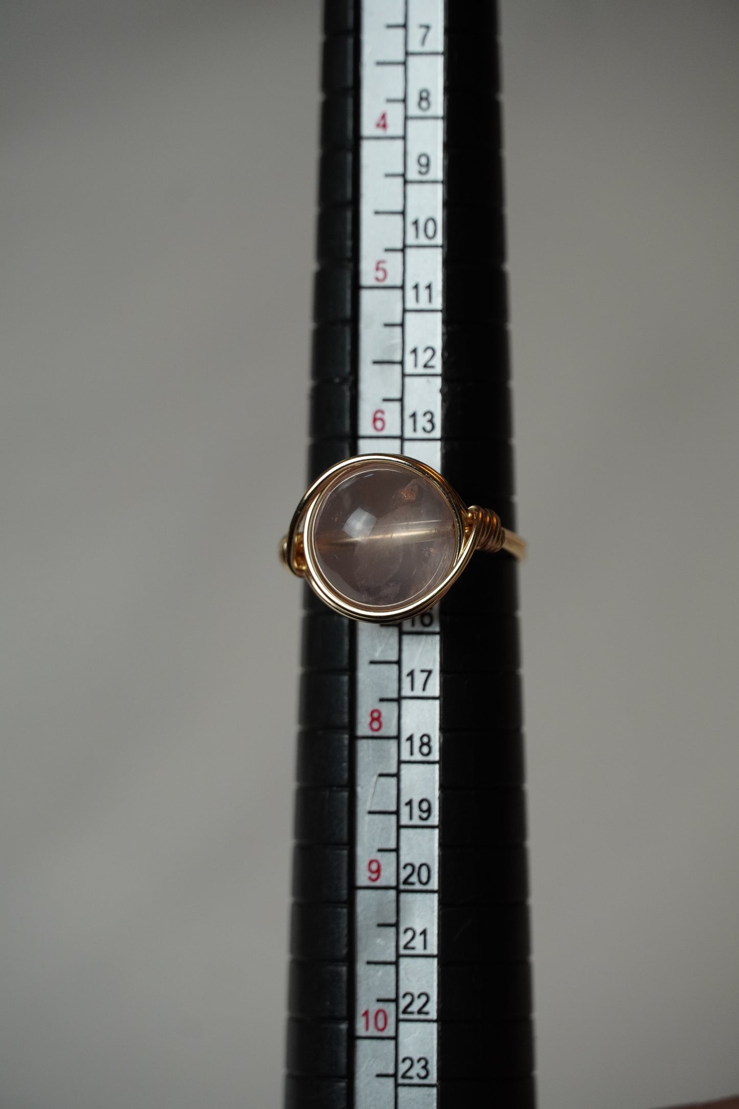 Gold Rose Quartz Ring: Size 6.5