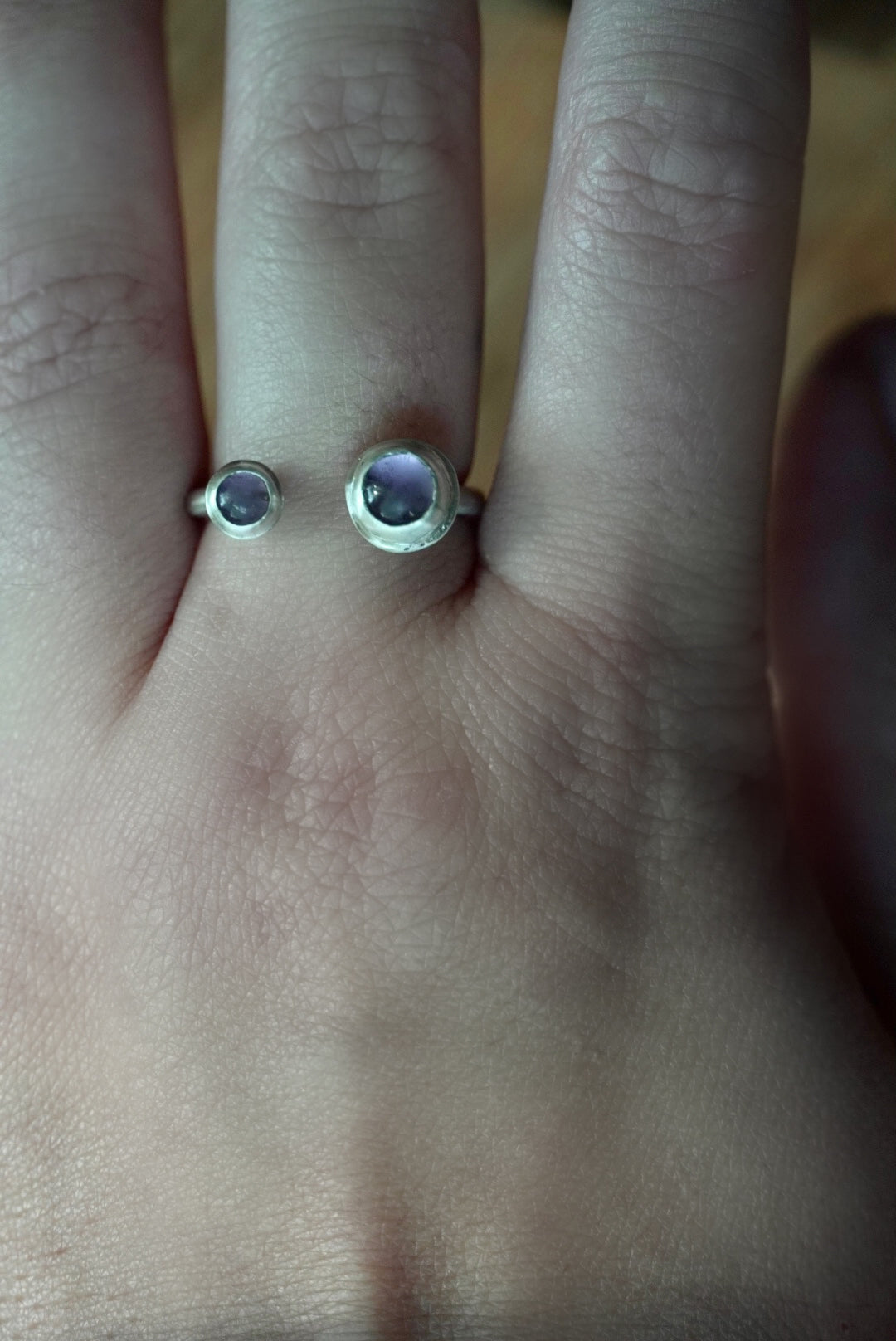 Sterling Silver Open Amethyst Ring