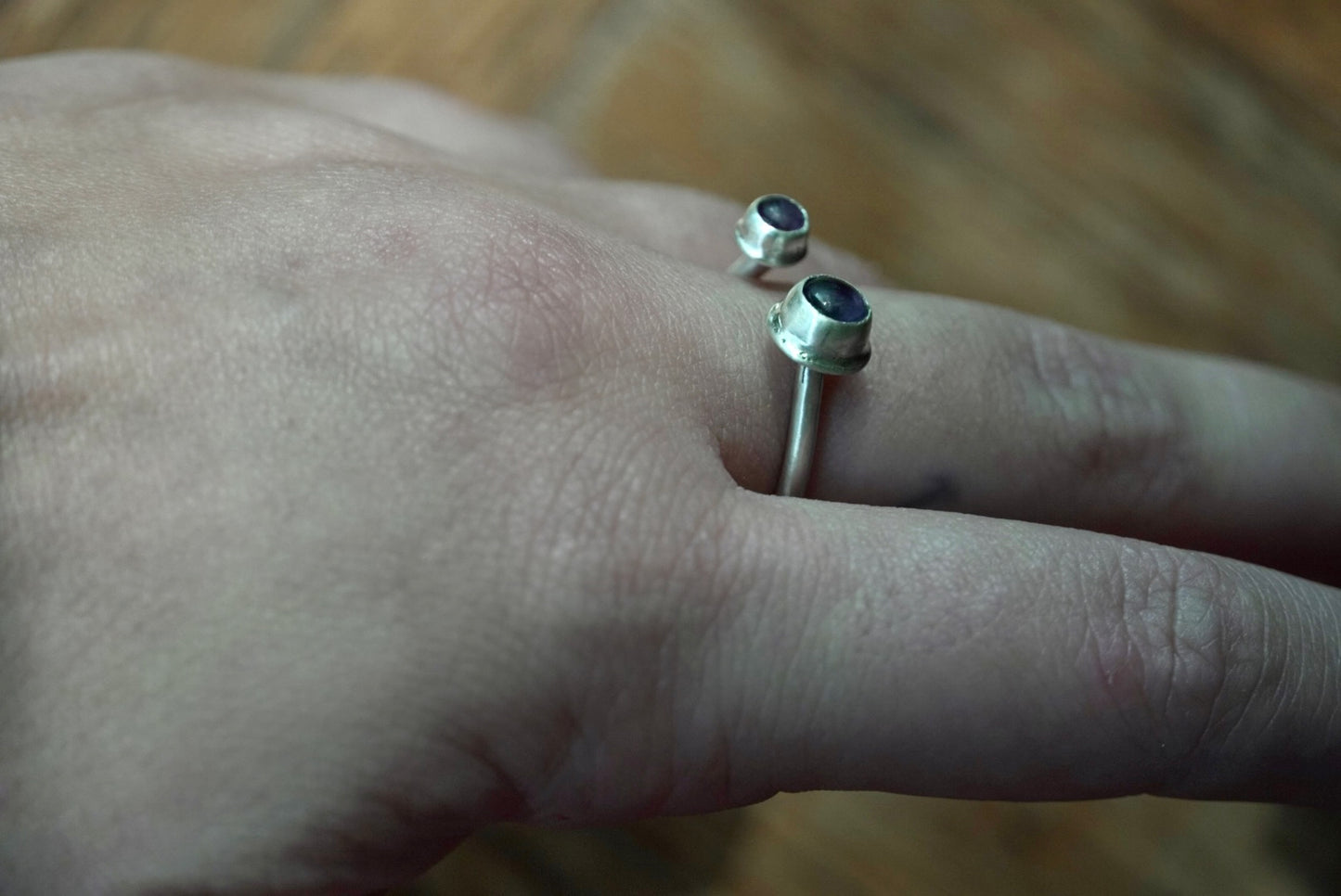 Sterling Silver Open Amethyst Ring