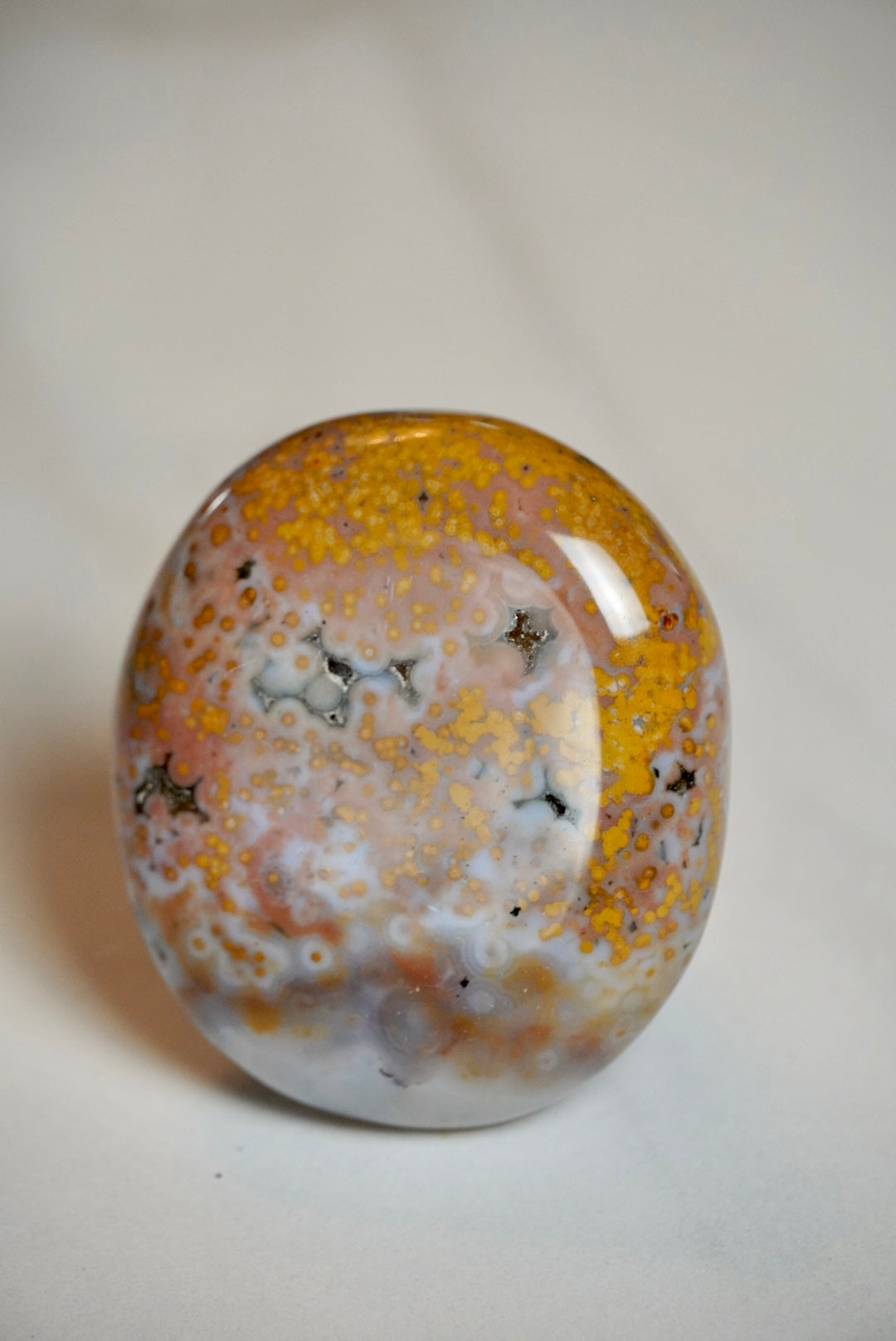 8th Vein Ocean Jasper Palm Stone
