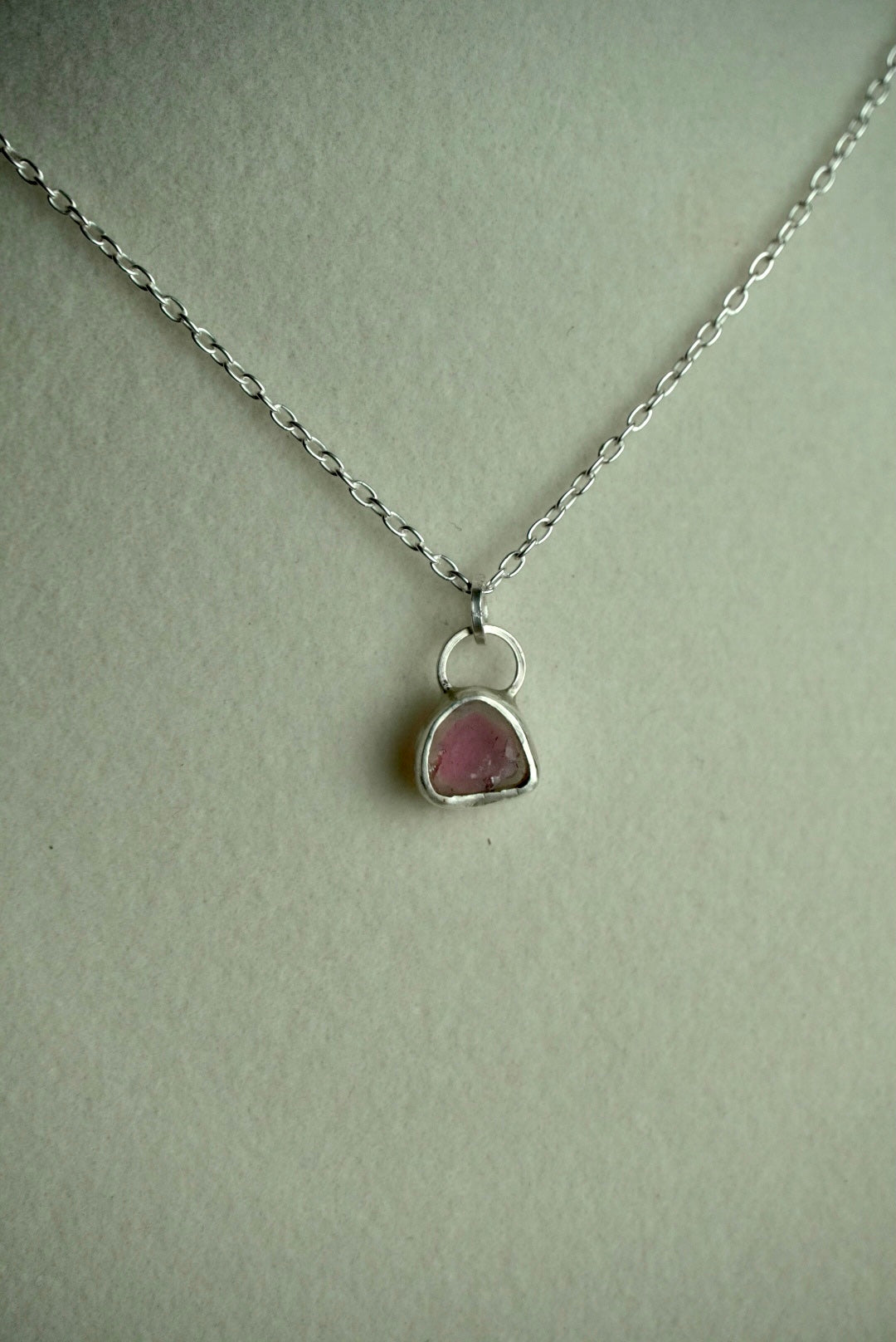 Watermelon Tourmaline in Open Back Sterling Silver