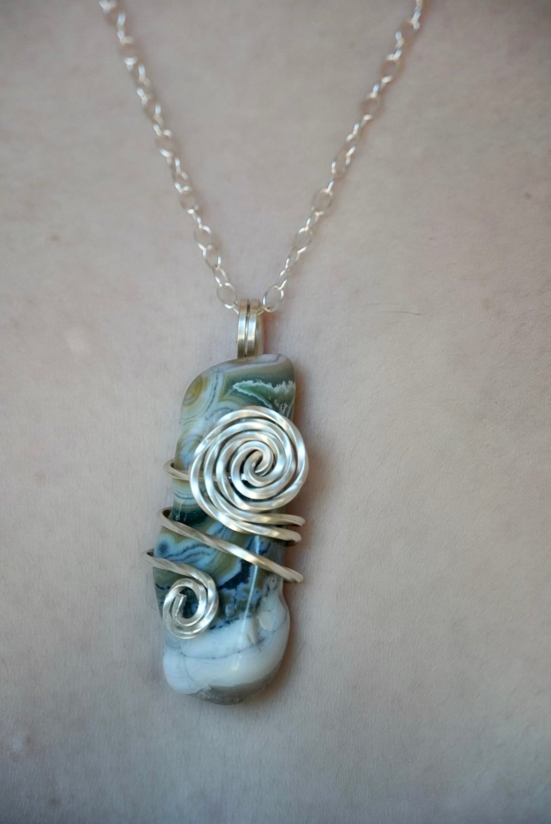 8th Vein Ocean Jasper Pendant