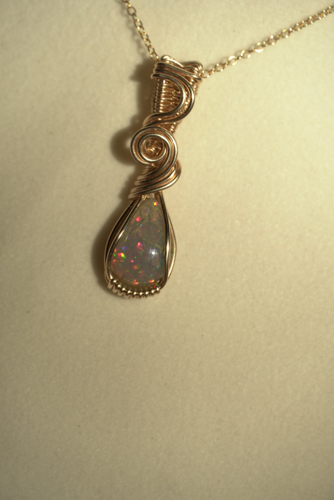 RARE Natural Dark Ethiopian Opal in 14k Gold Filled