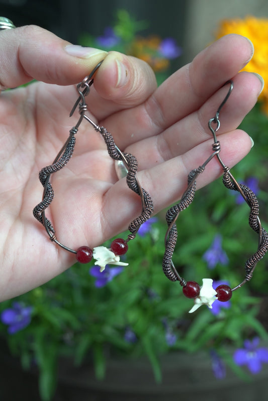 Rattlesnake Spine Copper Coil Earrings