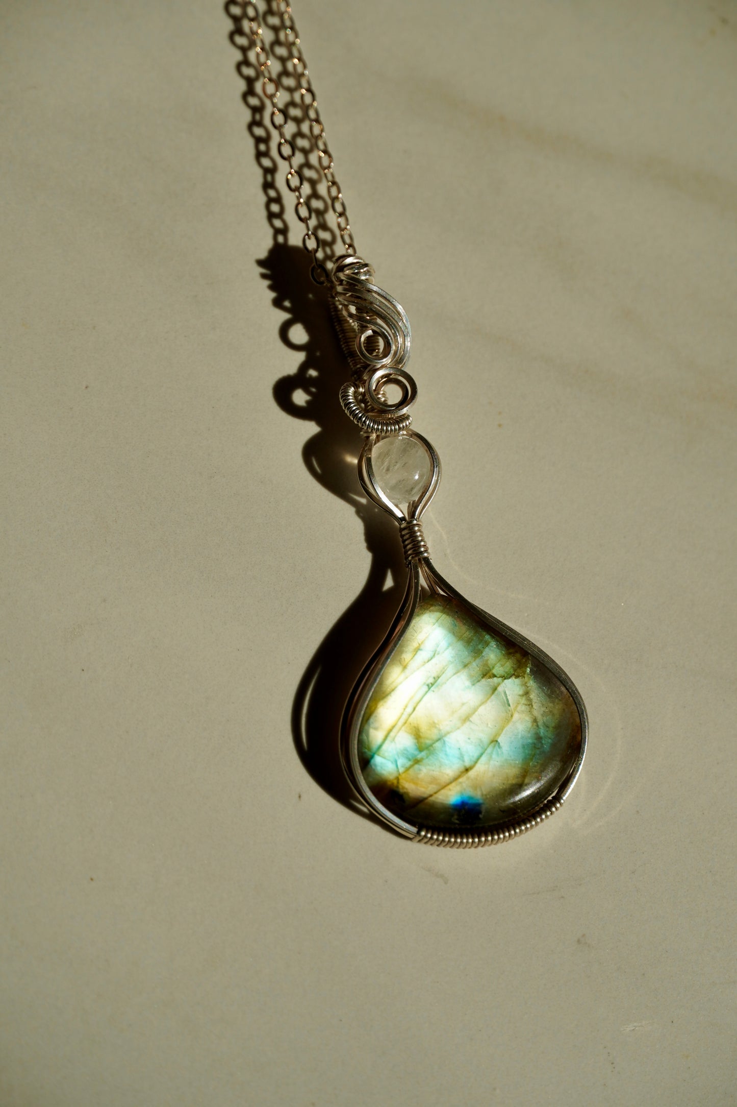 Labradorite & Moonstone Pendant