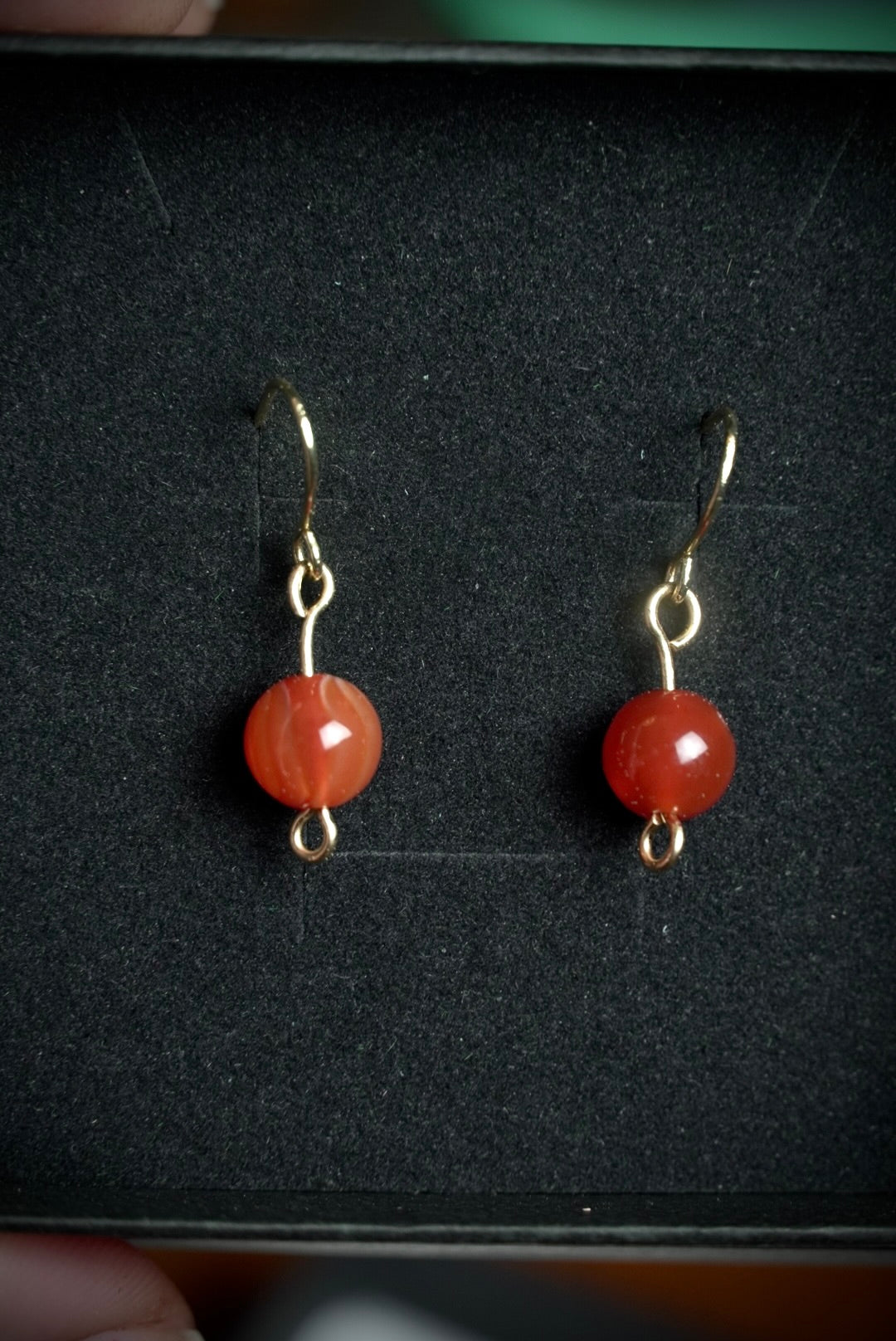 Gold Filled Carnelian Earrings