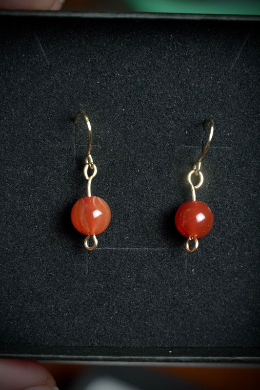 Gold Filled Carnelian Earrings