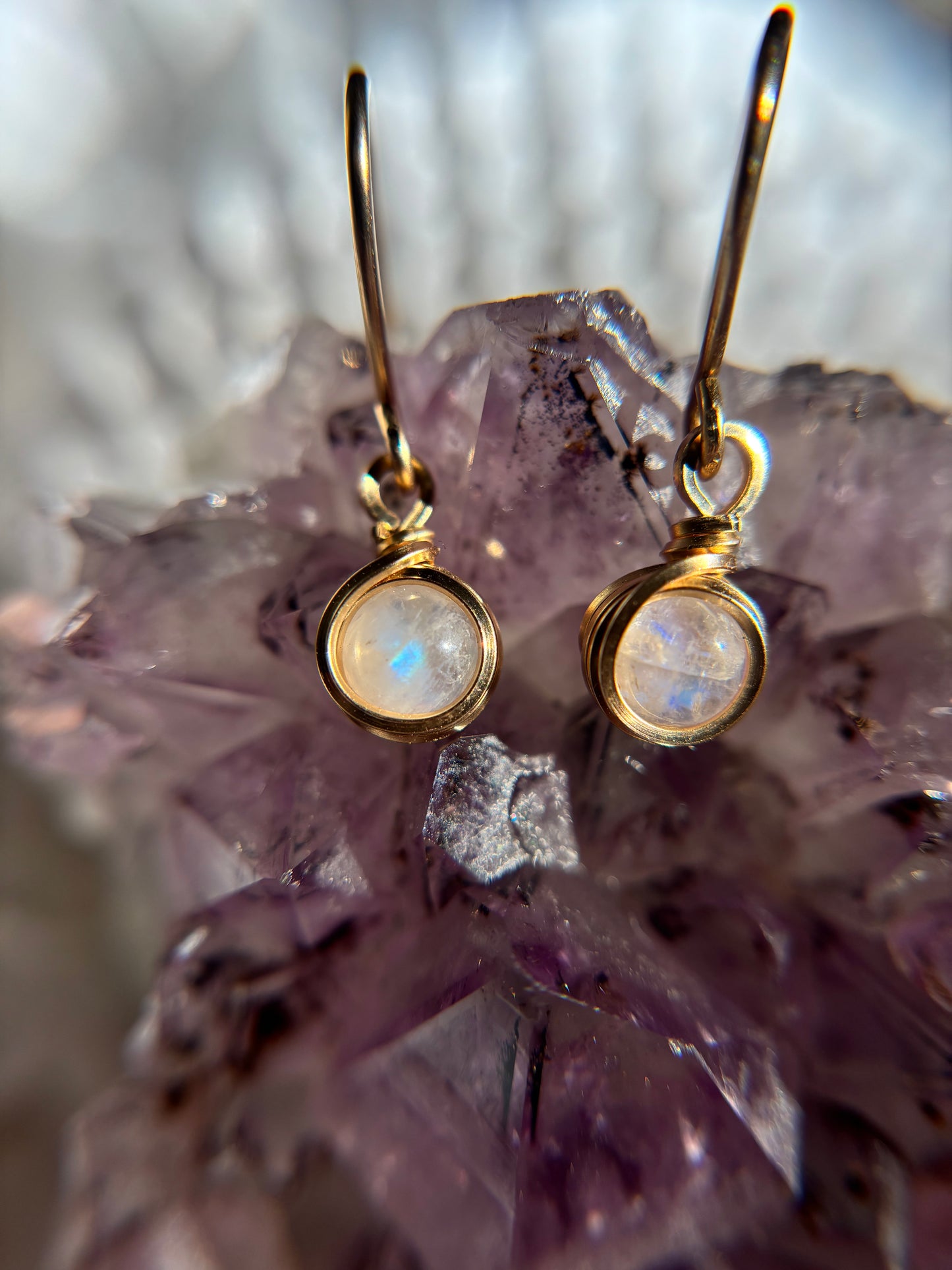 14k Gold Filled Moonstone Earring & Necklace Set