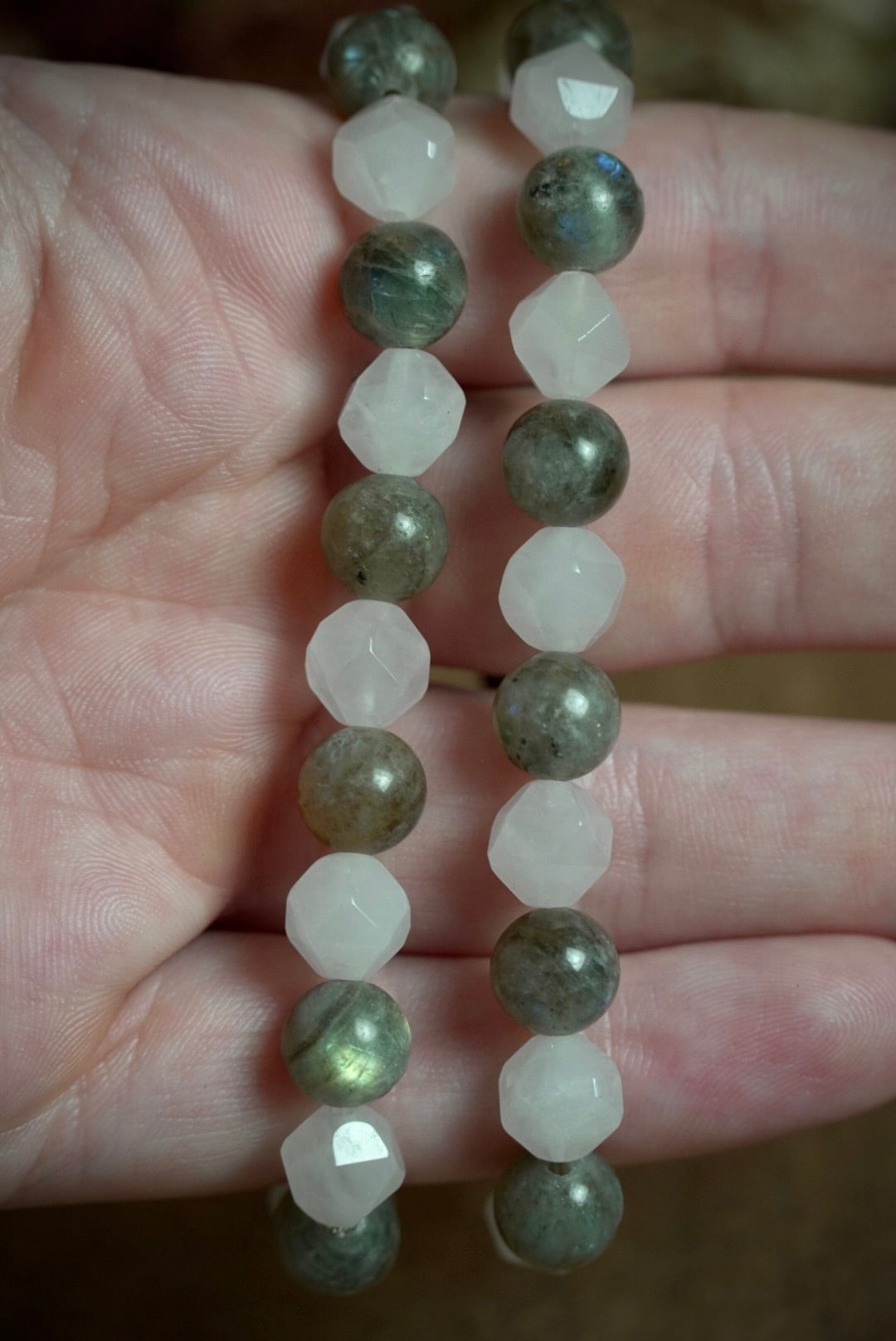 Faceted Rose Quartz & Labradorite Bracelet