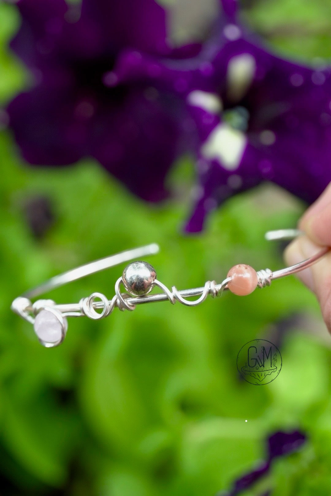 Sterling Silver Mixed Bead Cuff Bracelet
