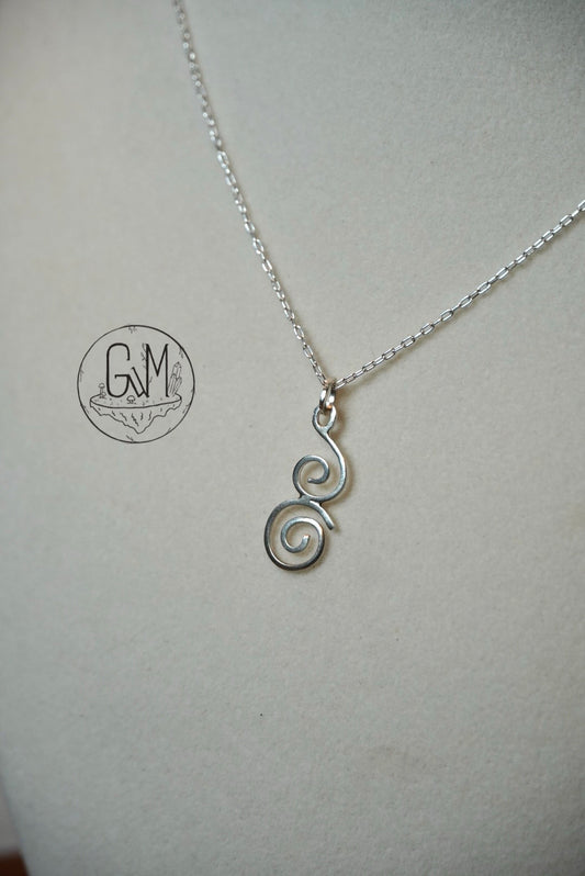 Sterling Silver Double Swirl Necklace