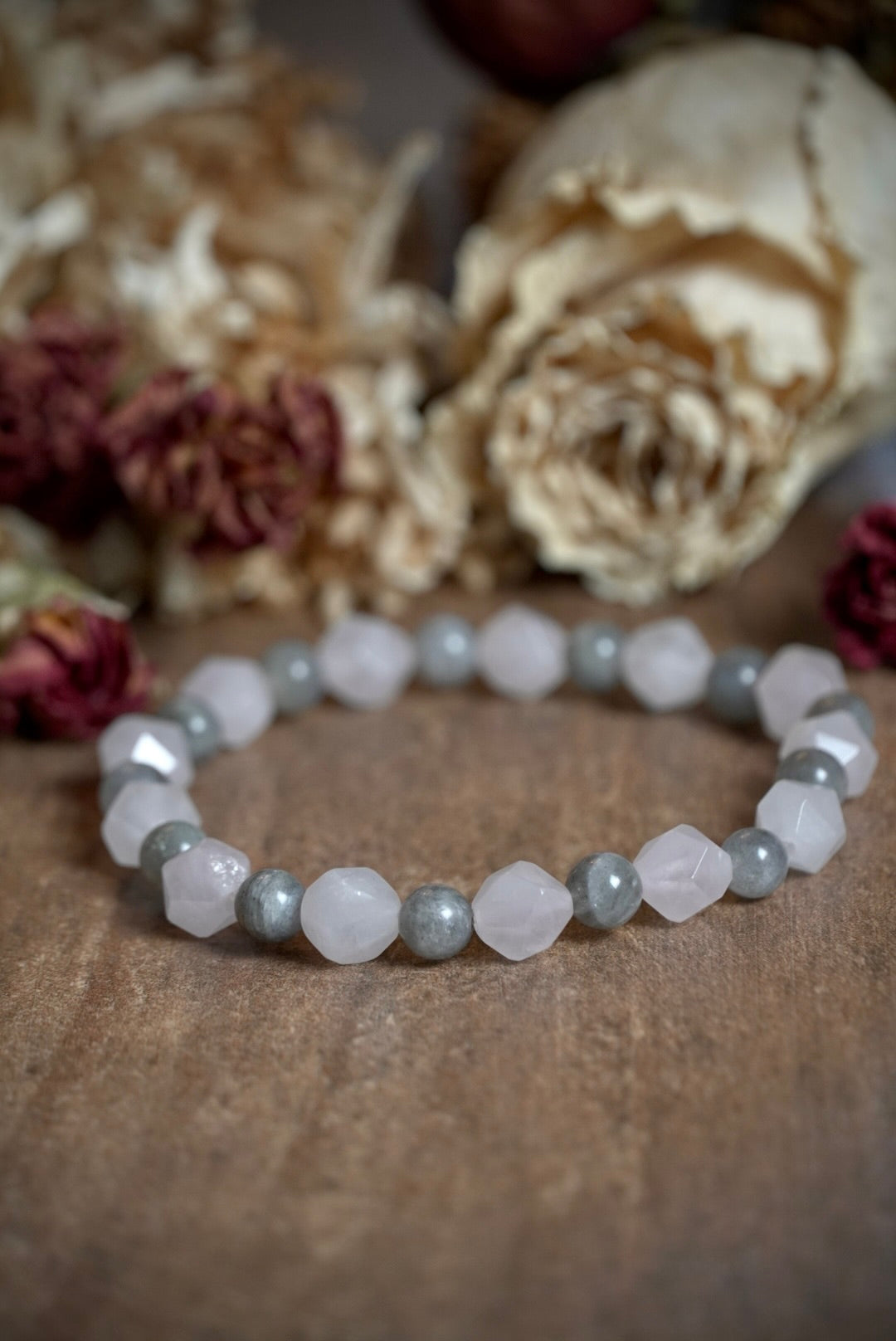 Faceted Rose Quartz & Labradorite Bracelet