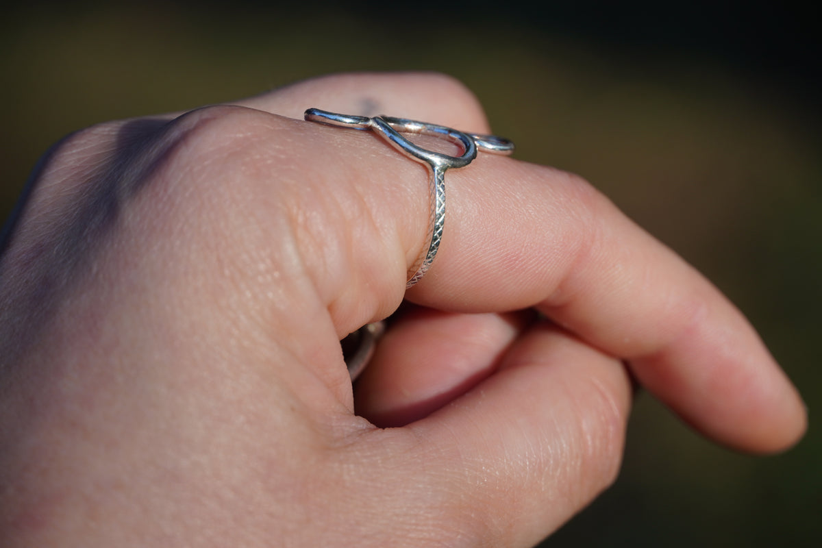 Sterling Silver Organic Bubble Ring Patterned Band