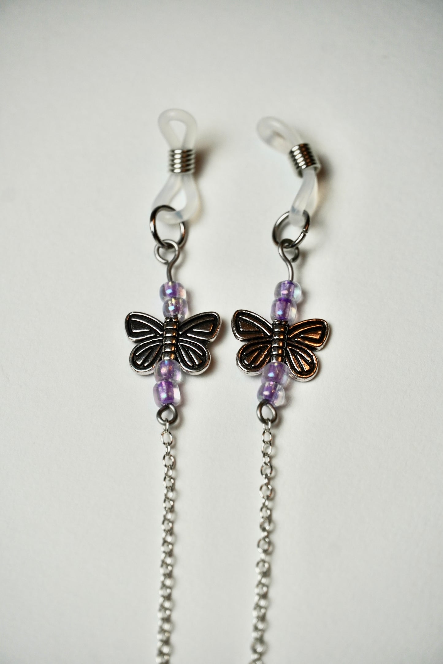 Purple Butterfly Eye Glass Bead Chains