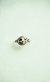Silver Plated Dalmatian Jasper Ring: Size 6