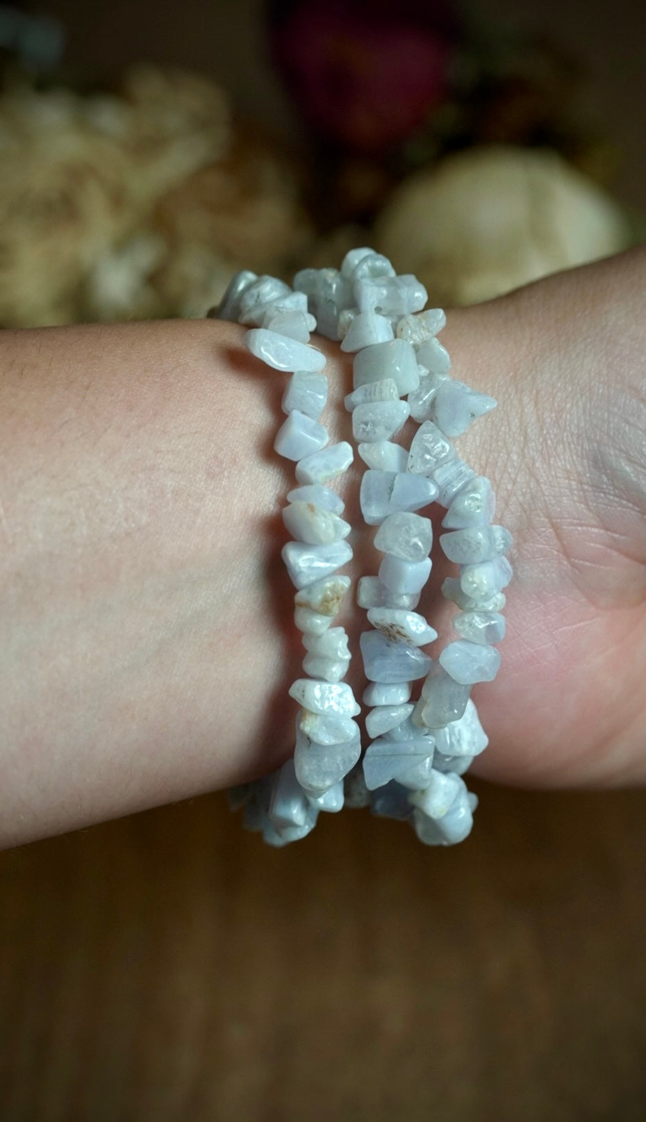 Blue Lace Agate Chip Bracelet