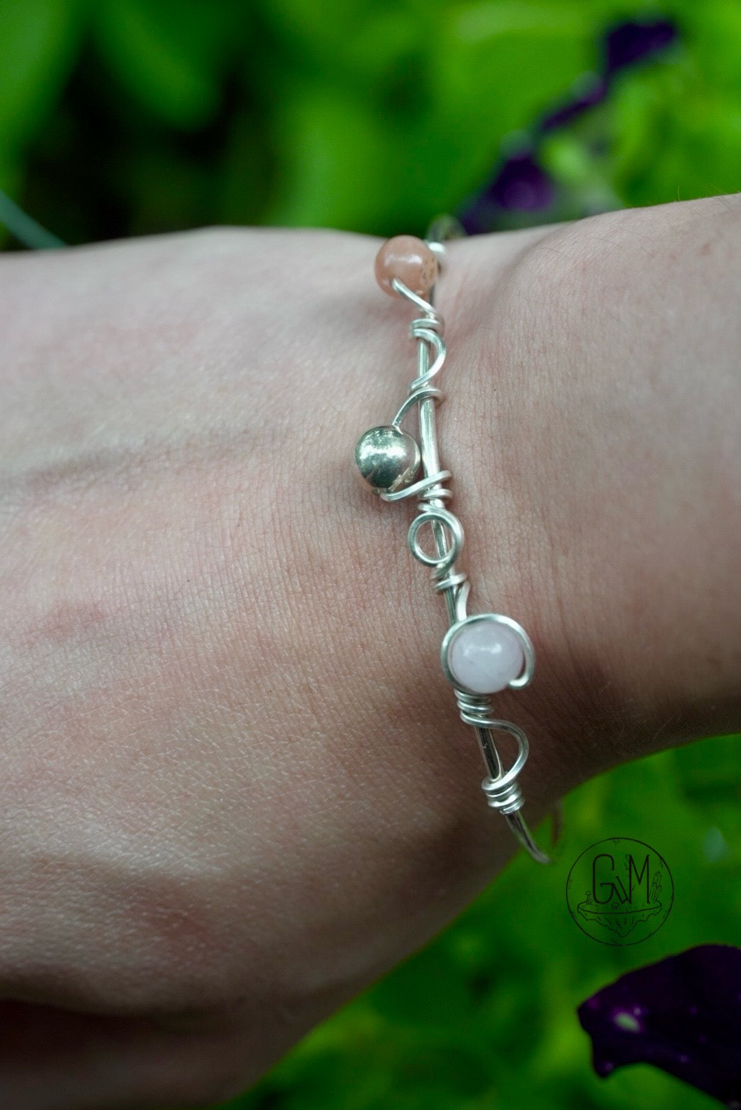 Sterling Silver Mixed Bead Cuff Bracelet