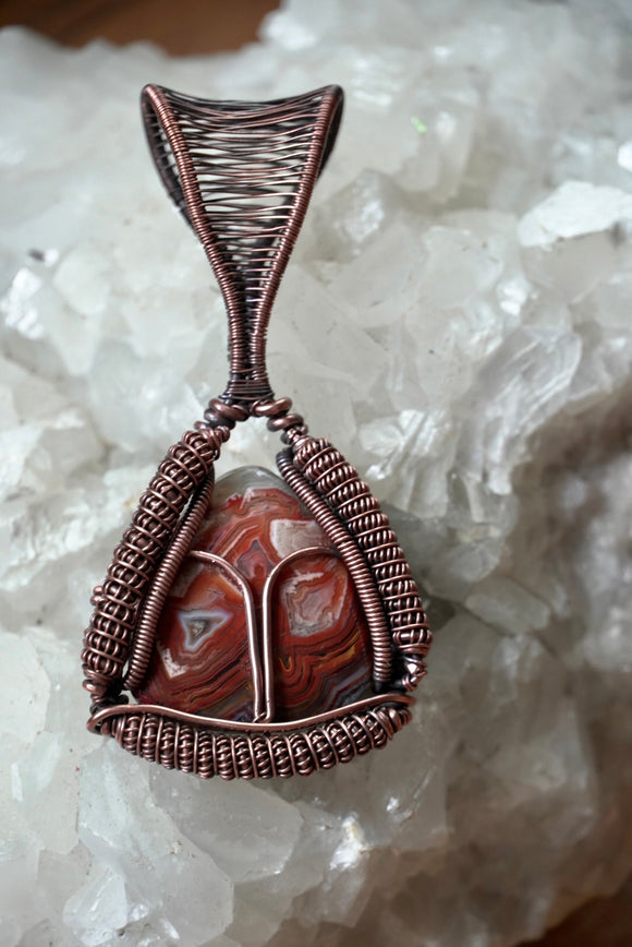 Aries Crazy Lace Agate Zodiac Pendant