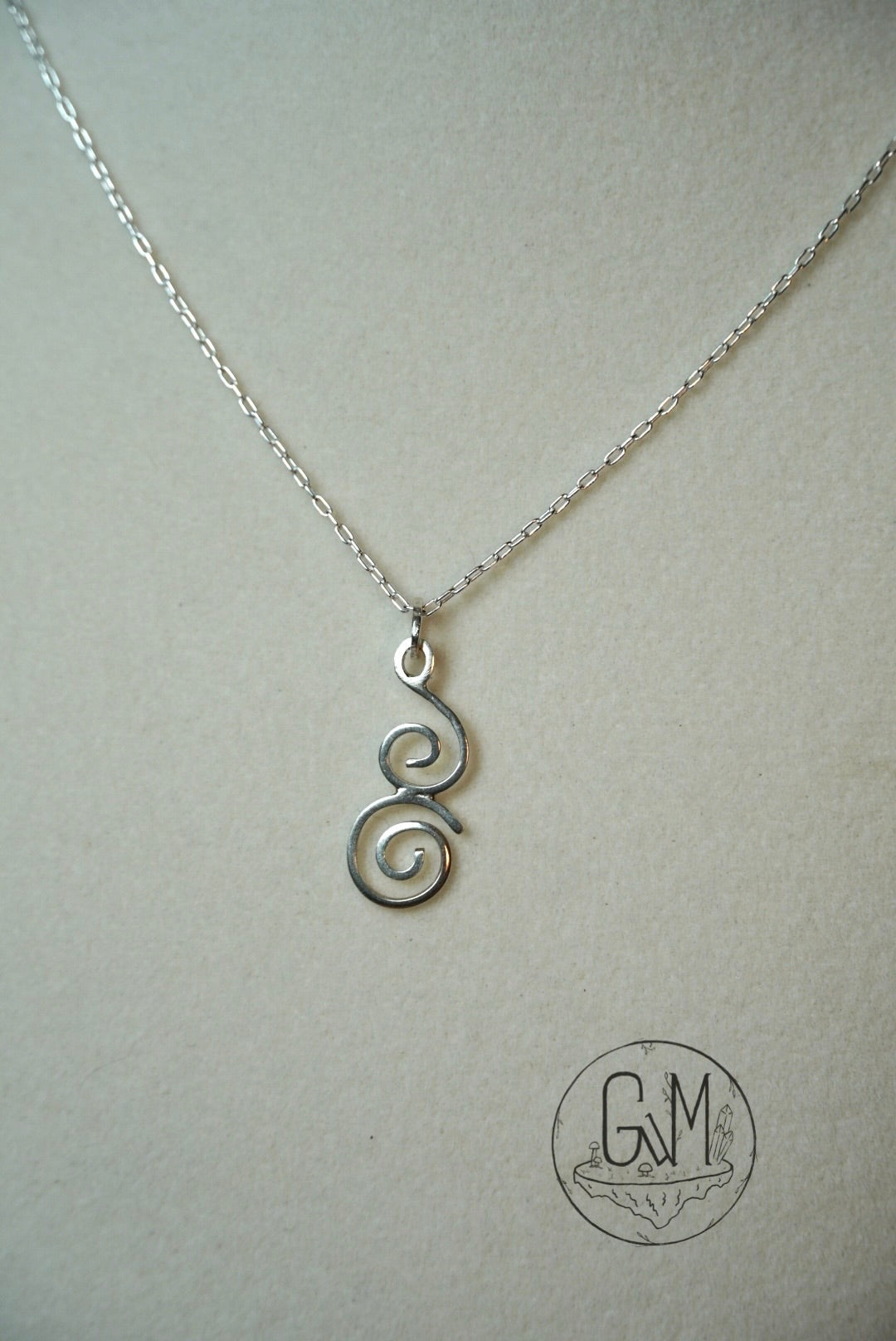 Sterling Silver Double Swirl Necklace
