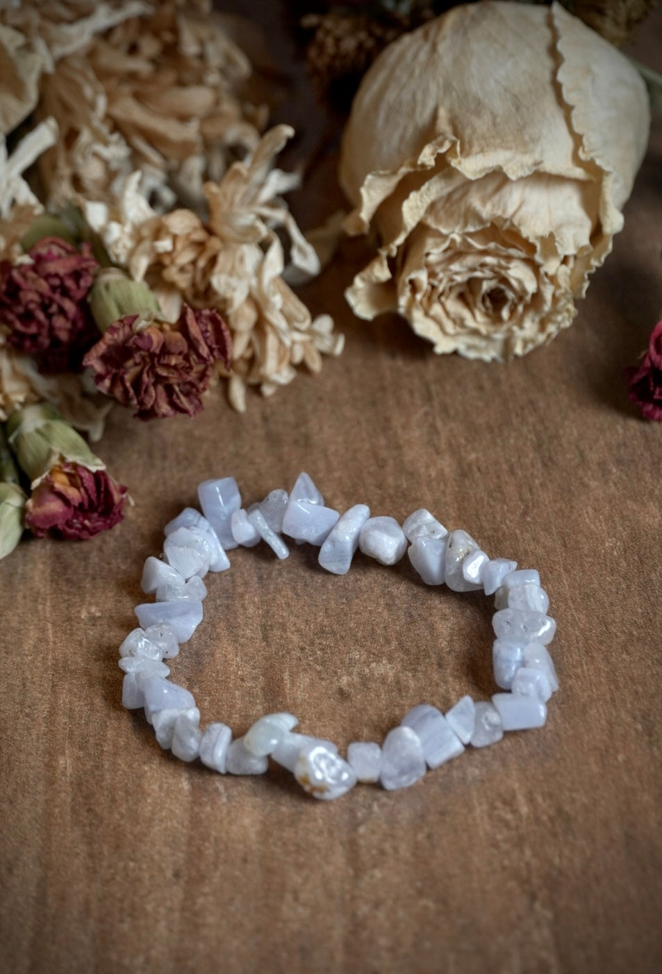 Blue Lace Agate Chip Bracelet