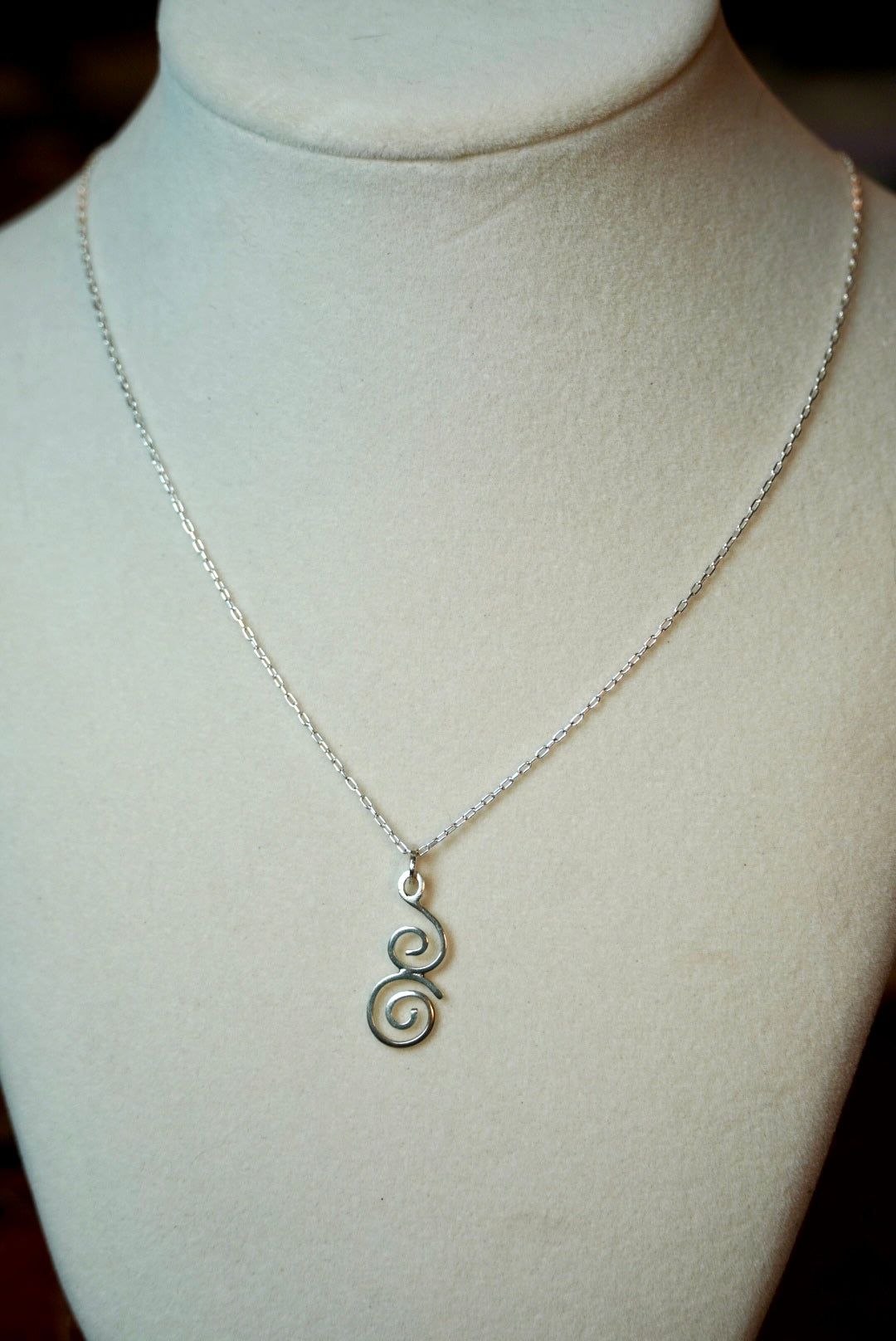 Sterling Silver Double Swirl Necklace