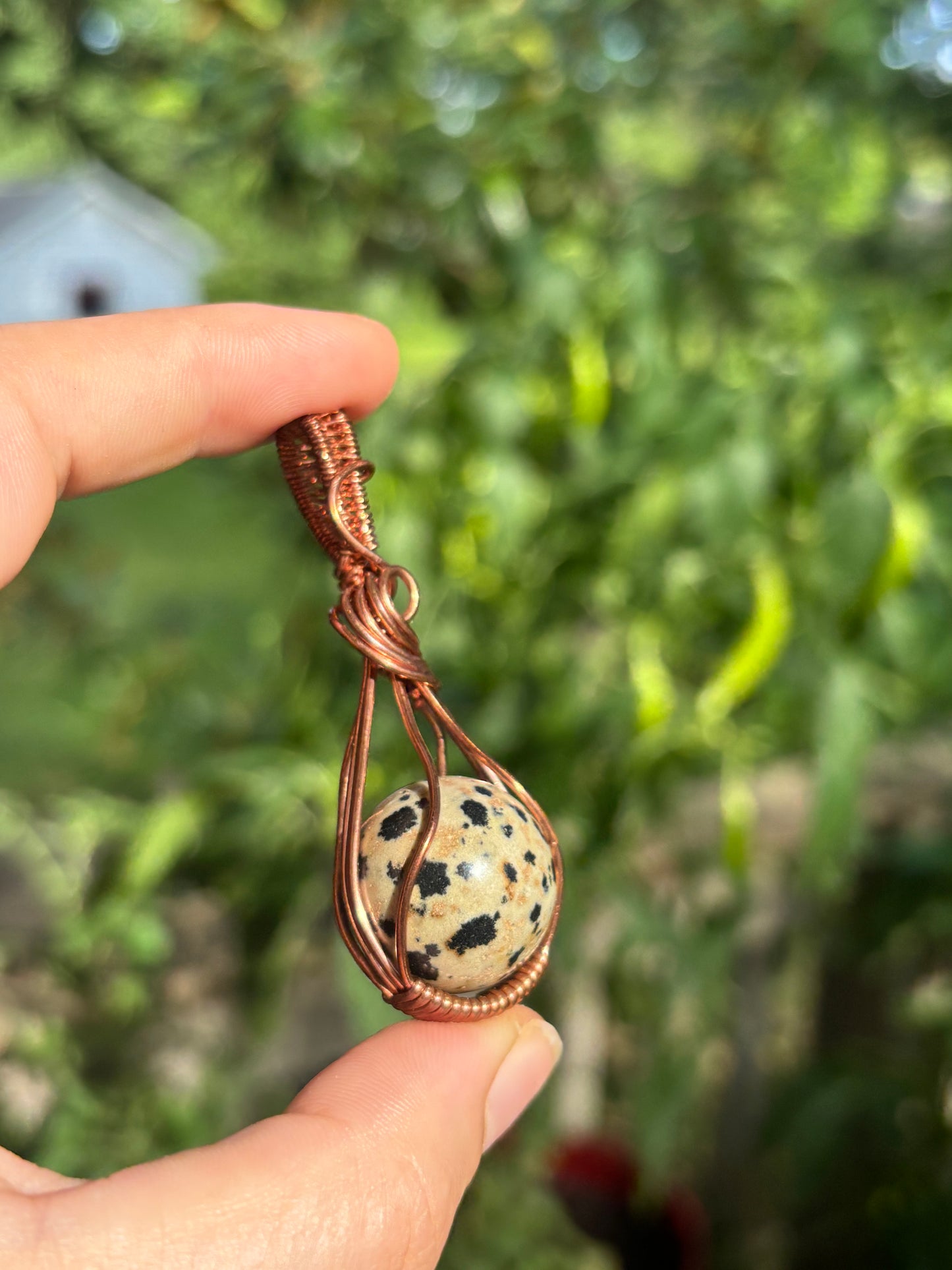Dalmatian Jasper Spinner Fidgeting Pendant