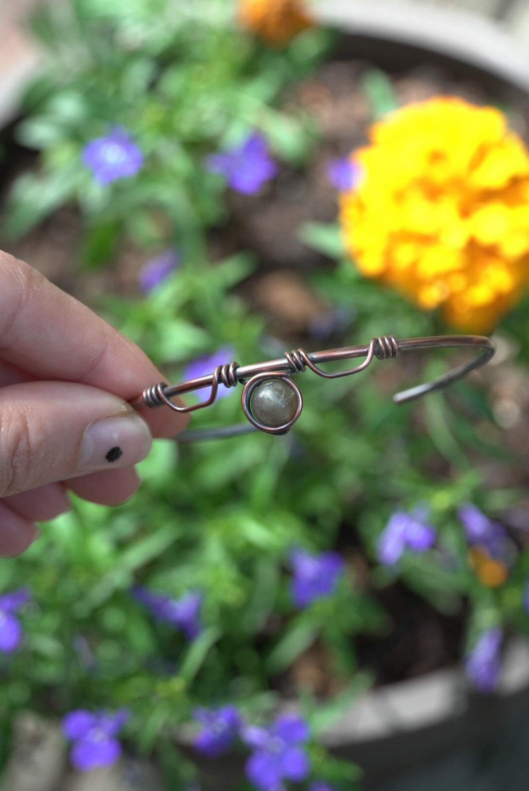 Labradorite Copper Cuff Bracelet