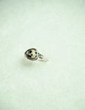 Silver Plated Dalmatian Jasper Ring: Size 6
