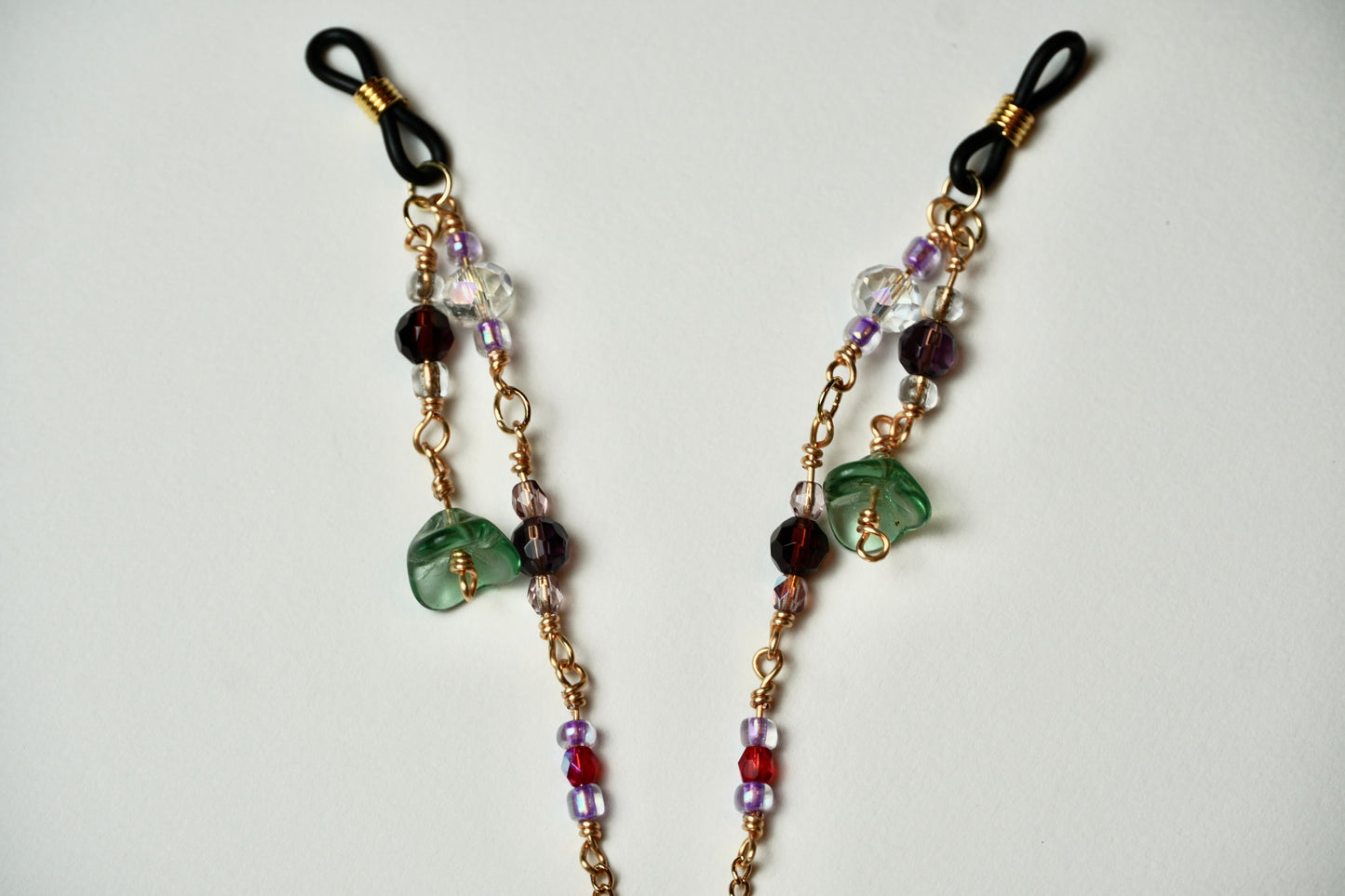 Dangling Flower Gold Eye Glass Bead Chains