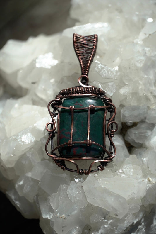 Gemini Bloodstone Zodiac Pendant
