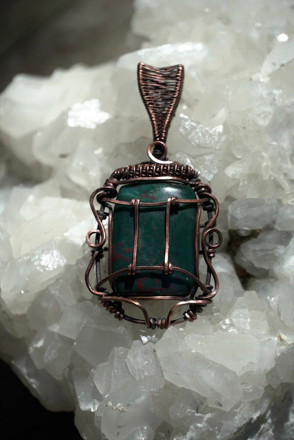 Gemini Bloodstone Zodiac Pendant