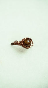 Sanskrit(Sea Fossil) Jasper Ring: Size 6