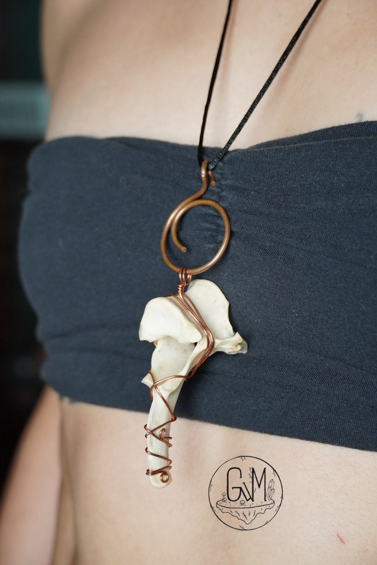 Deer Vertebrae Copper Pendant