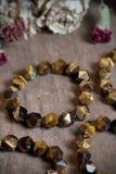 Jumbo Faceted Tigers Eye Bracelet