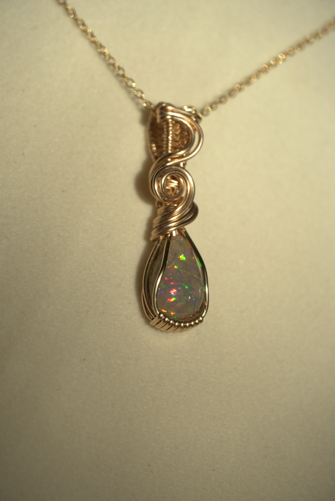 RARE Natural Dark Ethiopian Opal in 14k Gold Filled