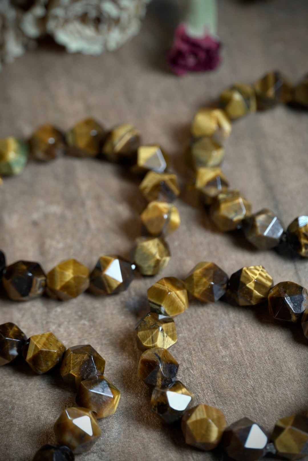 Jumbo Faceted Tigers Eye Bracelet