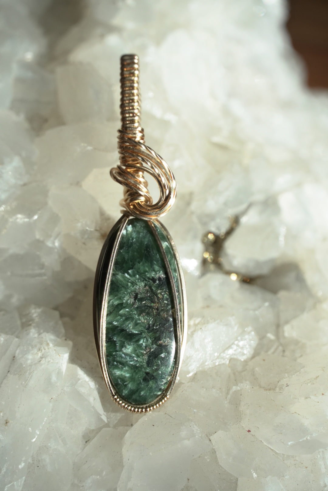 14k Gold Filled Seraphinite Pendant