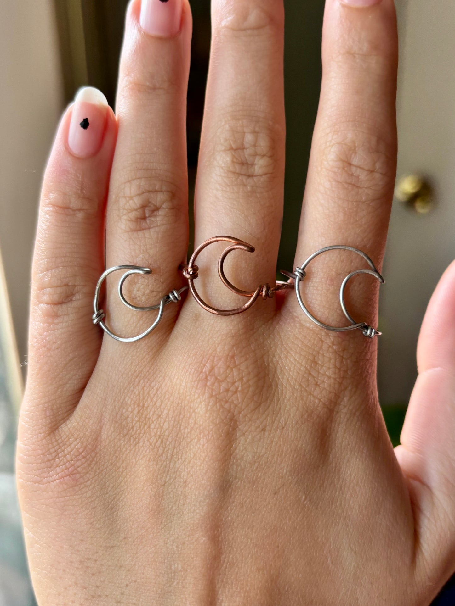 Wire Wrap Moon Ring