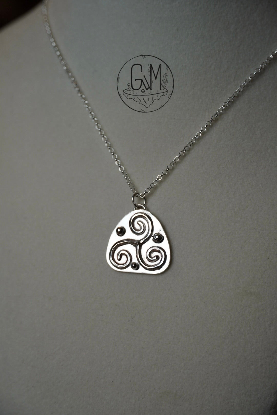 Triskelion Sterling Silver Necklace