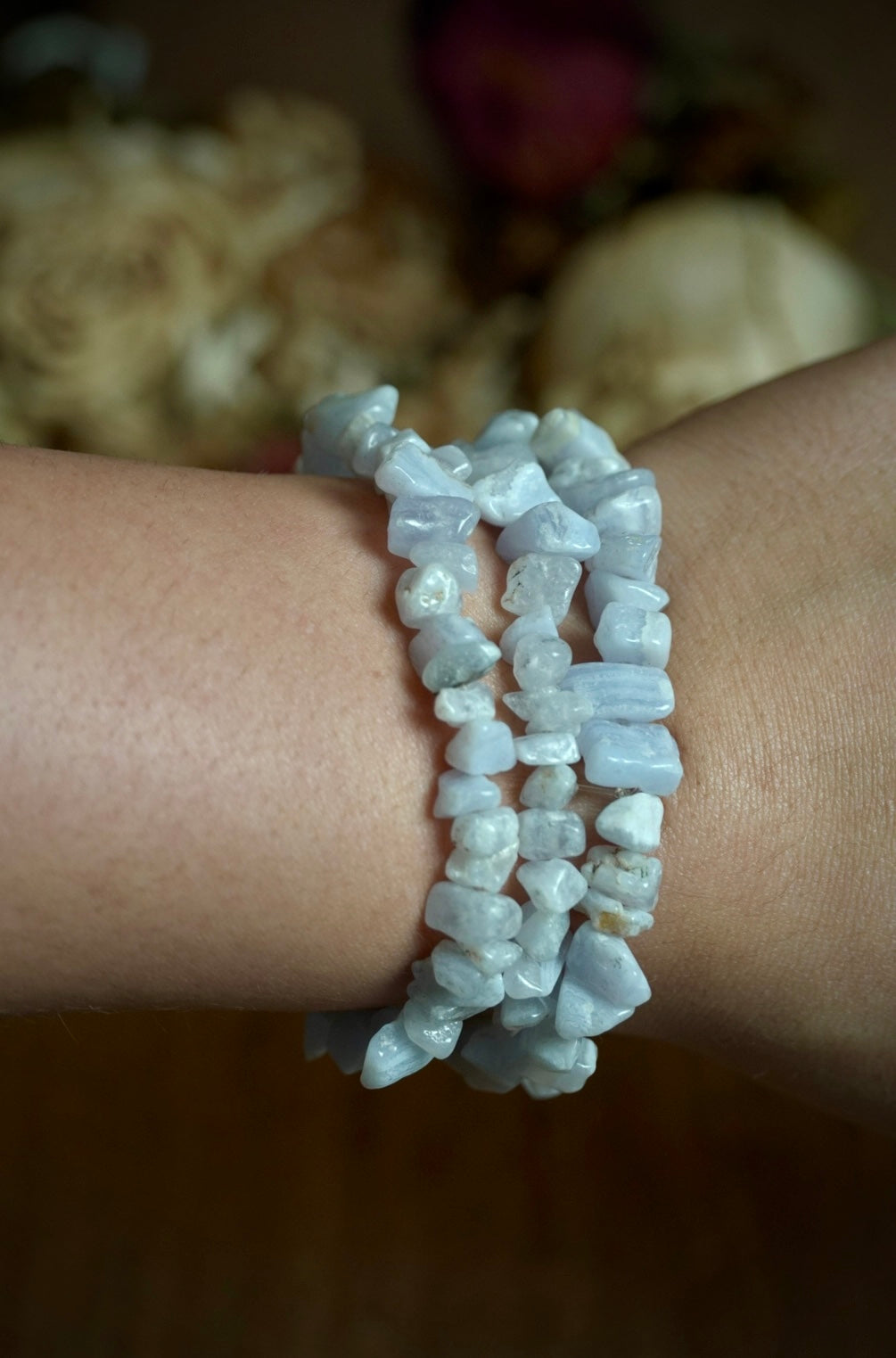 Blue Lace Agate Chip Bracelet