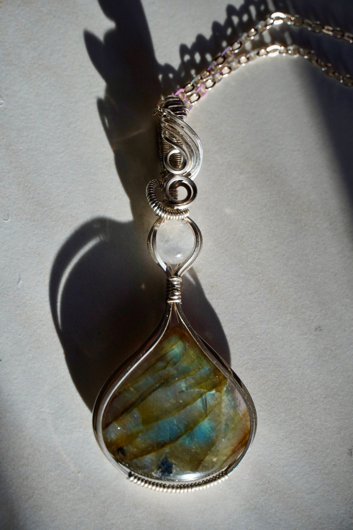 Labradorite & Moonstone Pendant