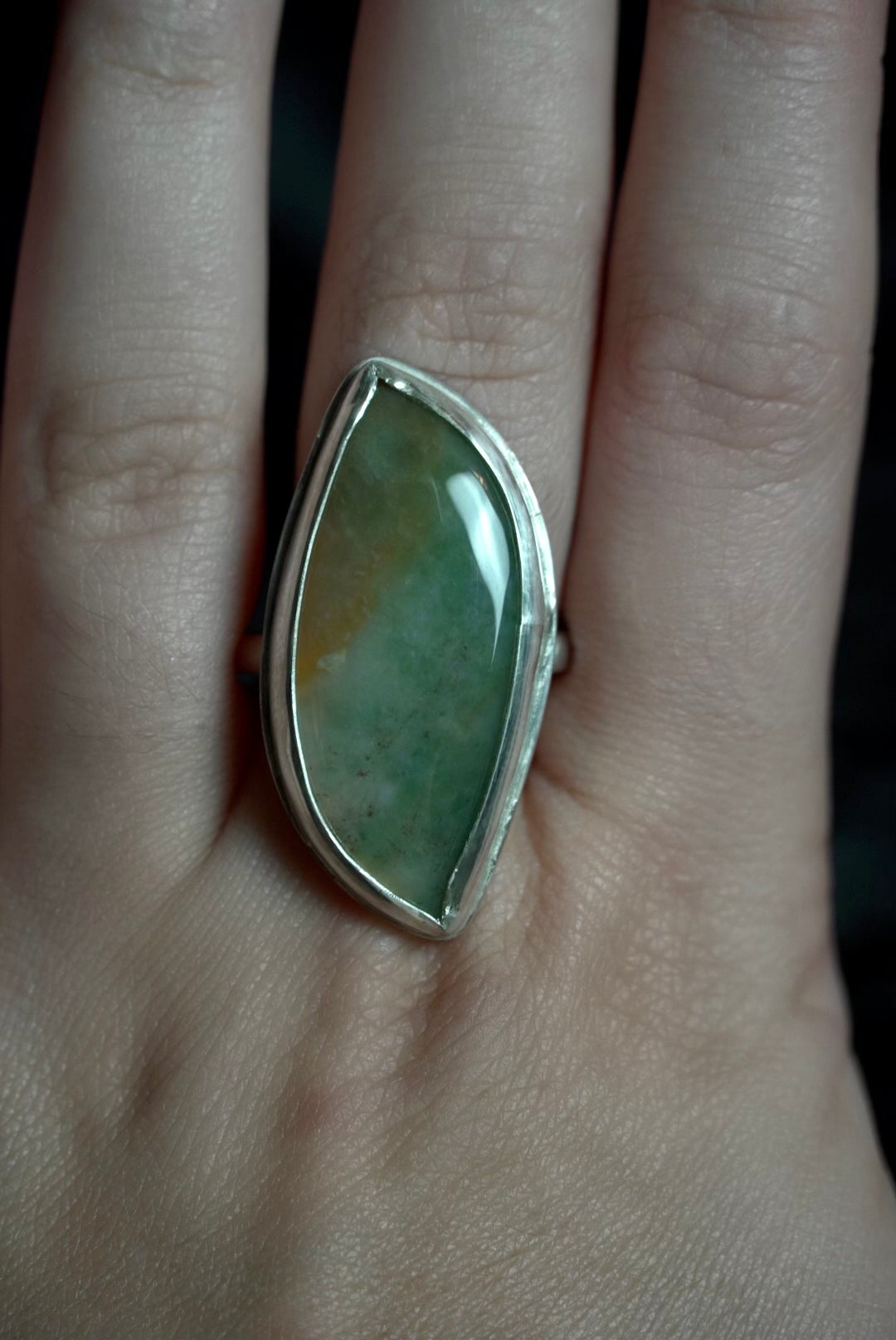 Sterling Silver Moss Agate Ring