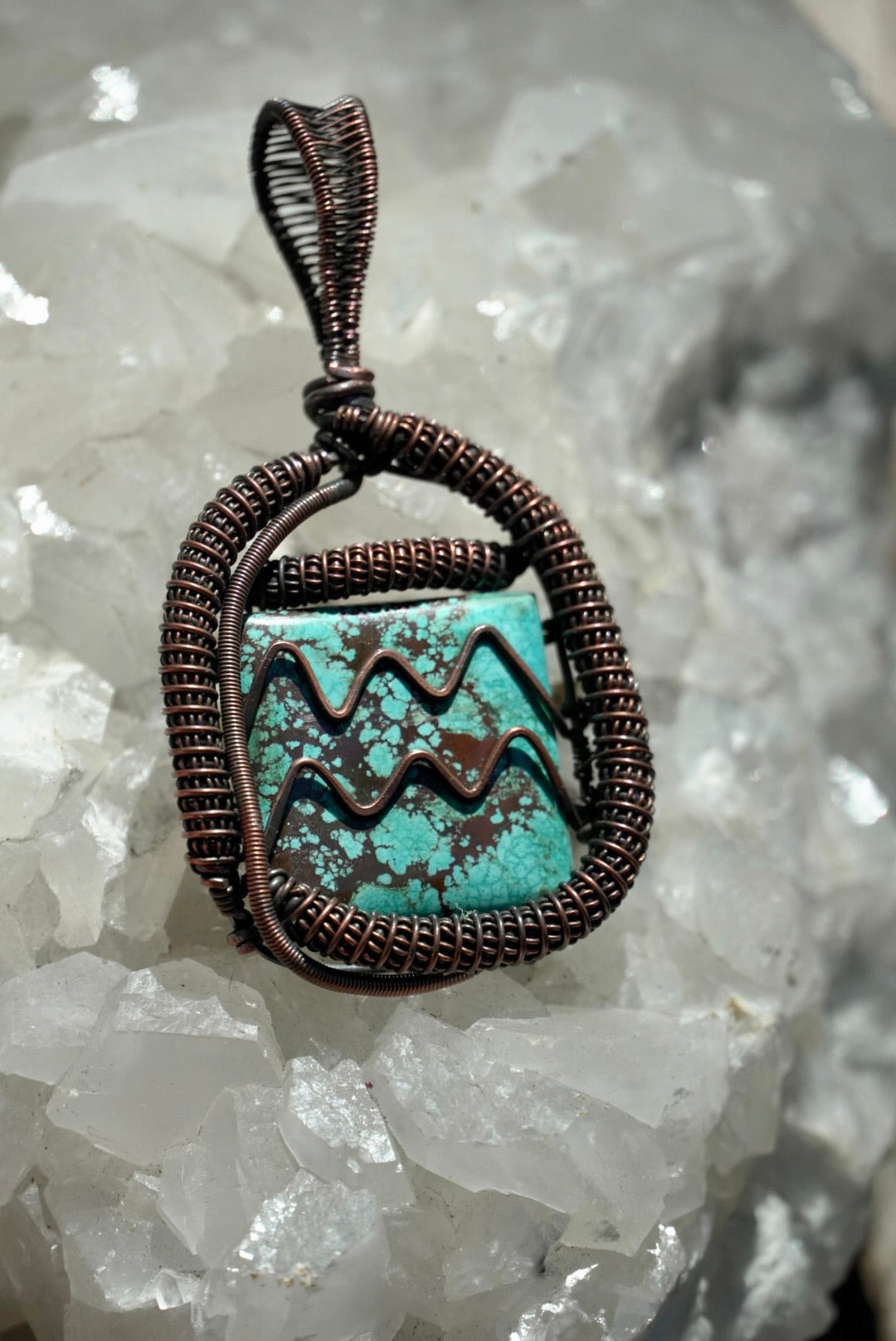 Aquarius Tibetan Turquoise Zodiac Pendant